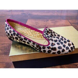 Avec Moderation Smoking Slipper Brown Animal Print Flats Shoes, Size 7 | 37
